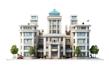 Living Harmony with the Modernity of a Building on a White or Clear Surface PNG Transparent Background