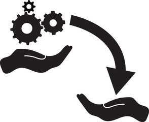 Transferring skill icon. Project Management sign. flat style.