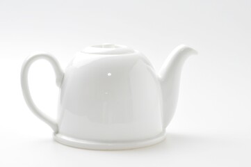 white teapot isolated on white background 