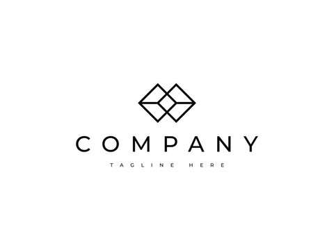 abstract tile ceramic flooring line logo design
