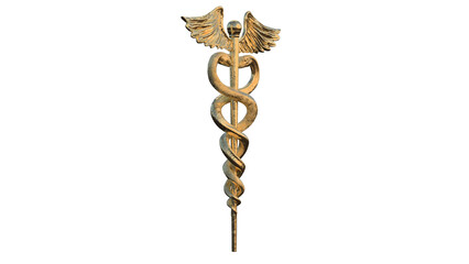 Fototapeta premium Caduceus Medical symbol 3d isolated rotating on a transparent background