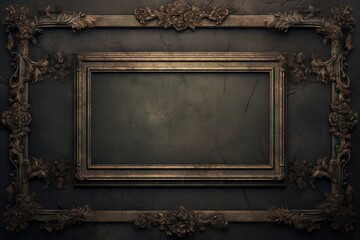 Grunge background with space for text or image. Vintage floral frame