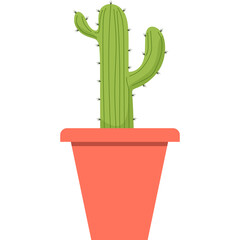 Potted Cactus Houseplant Illustration