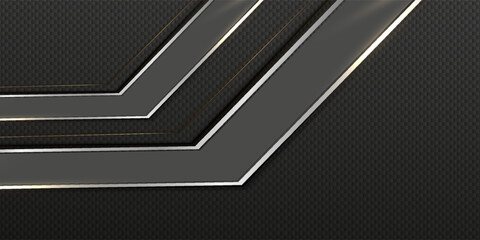 Abstract luxury black and silver color background banner