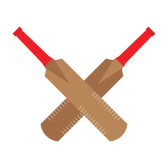 Cricket game flat vector. Isolated cricket bat illustration.
