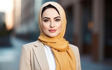confident businesswoman wearing hijab