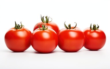 bunch of tomatoes isolated on white background