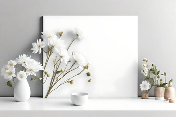 white flowers in a white vase