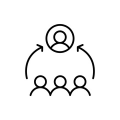 Recruitment outline icons, minimalist vector illustration ,simple transparent graphic element .Isolated on white background