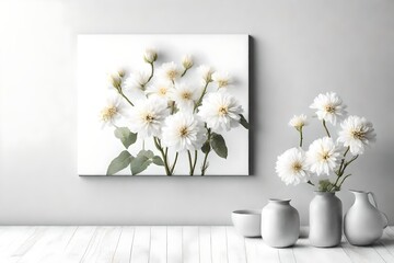 white flowers in a white vase
