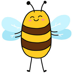 cute bees. hand drawn cartoon