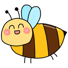 cute bees. hand drawn cartoon