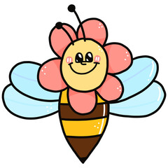 cute bees. hand drawn cartoon