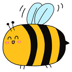 cute bees. hand drawn cartoon