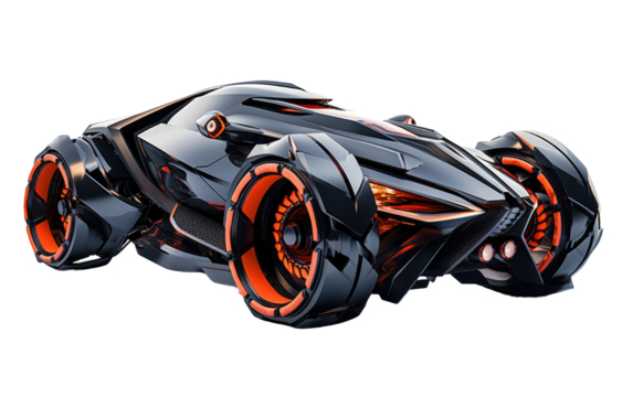 Future with a Futuristic Car Design, Marrying Innovation and Elegance on a White or Clear Surface PNG Transparent Background