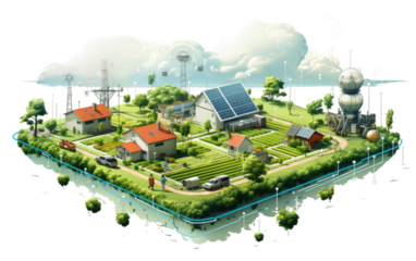 Elevate Farming Practices with an Agricultural IoT Internet of Things Gate on a White or Clear Surface PNG Transparent Background