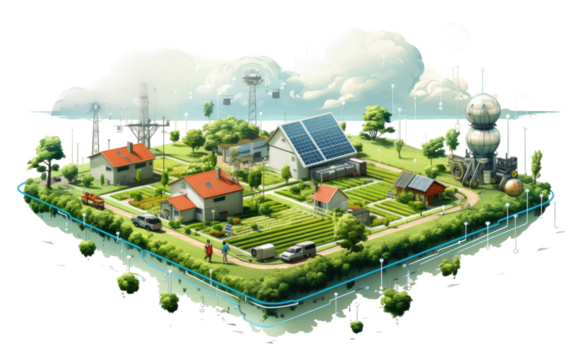 Elevate Farming Practices with an Agricultural IoT Internet of Things Gate on a White or Clear Surface PNG Transparent Background - Powered by Adobe