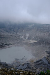 Tangkuban Parahu mountain crater in Lembang, West Java. The crater emits solfatara. Tangkuban Perahu. 
