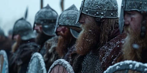 battle of berath, the vikings live action animation, in the style of powerful and emotive portraiture, epic portrait. - obrazy, fototapety, plakaty