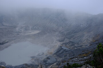 Tangkuban Parahu mountain crater in Lembang, West Java. The crater emits solfatara. Tangkuban Perahu. 