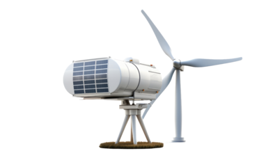 Portable Wind Turbine for On the Go Renewable Energy Harvesting on a White or Clear Surface PNG Transparent Background