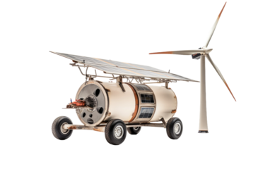 Portable Wind Turbine, Your Renewable Energy Companion for Outdoor Adventures on a White or Clear Surface PNG Transparent Background