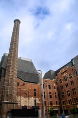 Fototapeta na wymiar The tall brick chimney from Brewery Yard Building in Sydney Australia. 