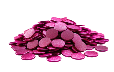 Magenta Sequins Cast a Spell of Chromatic Charm, Enhancing Style Statements on a White or Clear Surface PNG Transparent Background