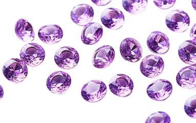Purple Rhinestones Infuse Fashion with Passionate Hues, Creating a Lively Elegance on a White or Clear Surface PNG Transparent Background