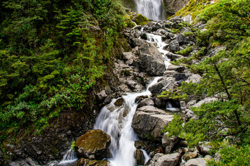 Devils Punchbowl Waterfall is a stunning 131 m waterfall where you can feel the full force and sound of the fresh mountain waterfall from Arthur's Pass National Park New Zealand. 