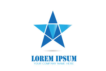 Obraz premium Logo blue star shape triangle design identity brand logotype artwork graphic illustration icon clipart image clipart design template