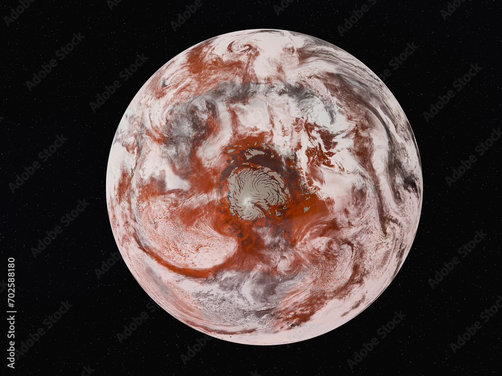 Canvas Prints concept of mars planet with white atmosphere in outer space. science fiction 3d rendered illustratio