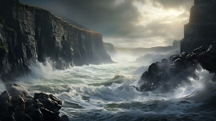 Coastal Cliff and the Serenade of Sea Waves