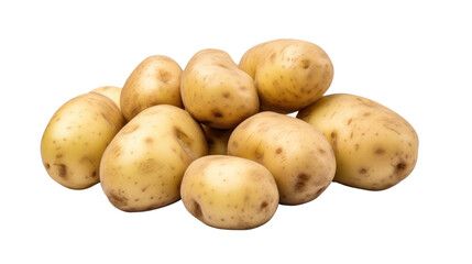  fresh potatoes isolated on white background