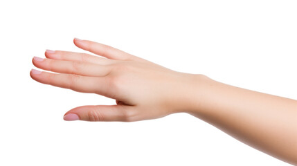 Close-up beautiful woman's hand isolated on white background 
