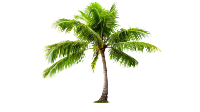Coconut palm tree isolated on white background.