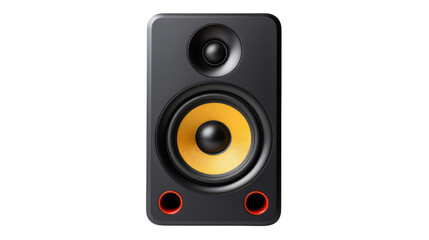 Fototapeta premium new black bookshelf speaker isolated on white background. 