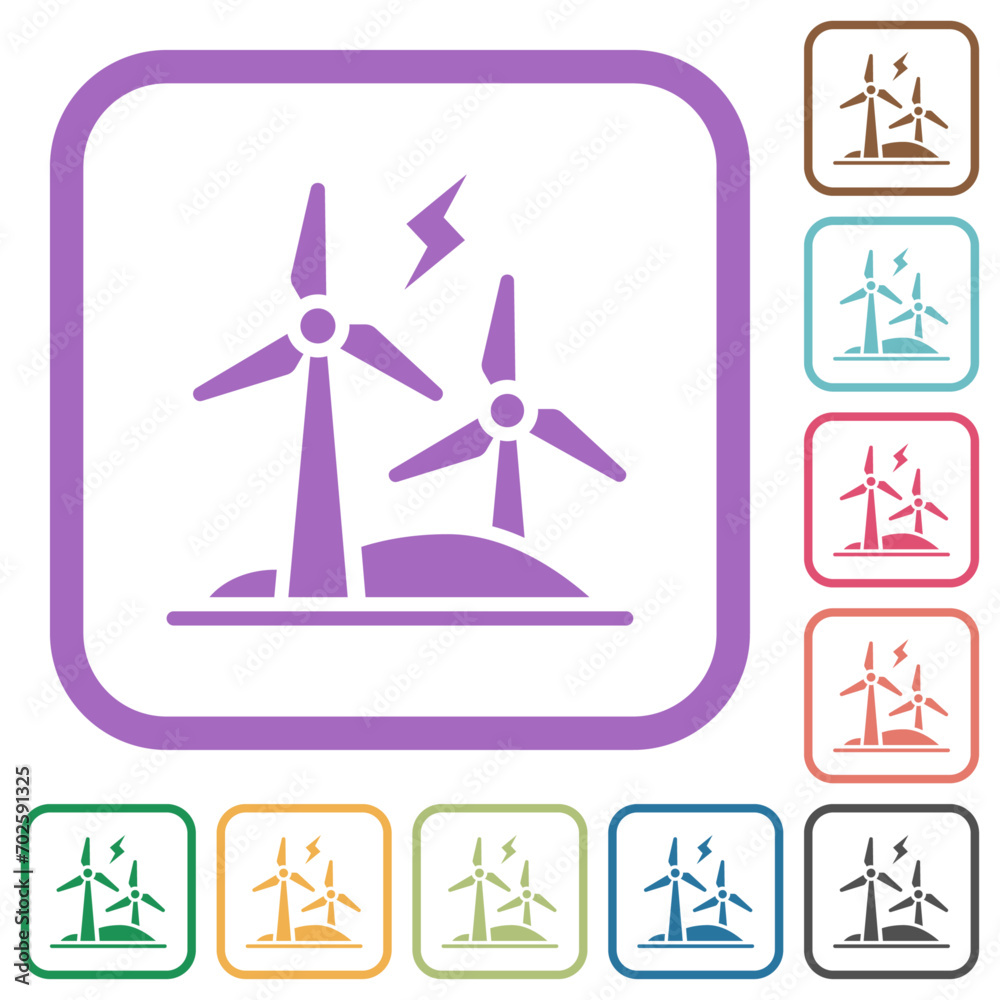 Sticker Wind energy simple icons