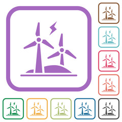 Wind energy simple icons