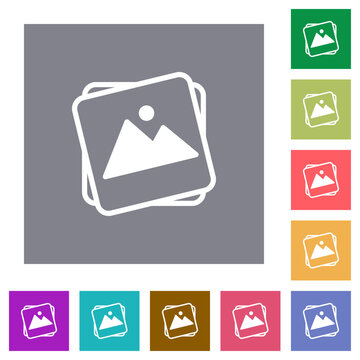Stack of photos square flat icons