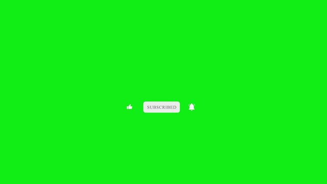YouTube subscribe button click on the green screen background
