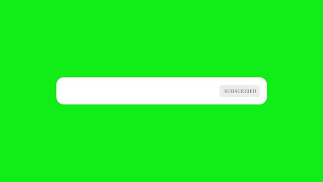 pop up youtube subscribe button with copyspace round box on green screen background