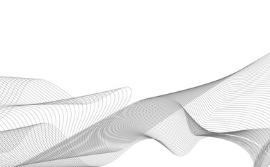 Black Wavy Lines Isolated on White Abstract Background Design. abstract wave background vector