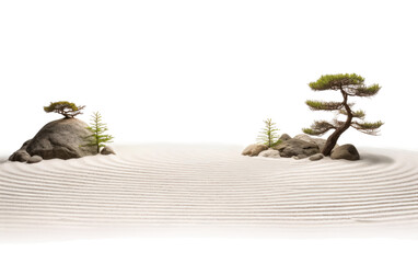 Striking the Perfect Balance in a Zen Garden Embellished on a White or Clear Surface PNG Transparent Background