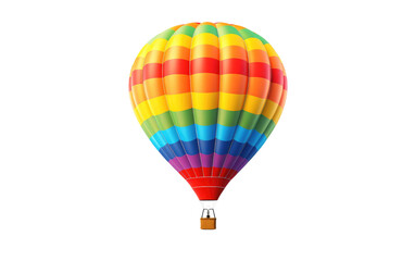 Naklejka premium A Voyage to Nirvana as a Hot Air Balloon Floats in the Open Sky on a White or Clear Surface PNG Transparent Background