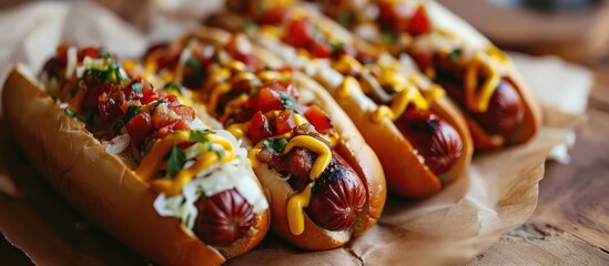 Game day cuisine: super bowl hot dogs.