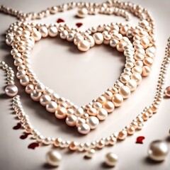 Obraz premium pearl necklace on a white background