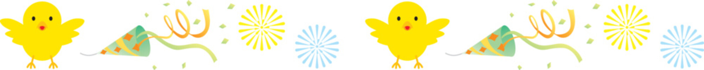 イースターのヒヨコのラインイラスト