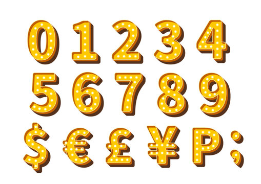 Golden flashy numbers logo design