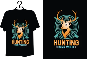 Türaufkleber Hunting svg design Hunting t shirt Hunting svg circuitry Hunting typography vector design © Alamgir